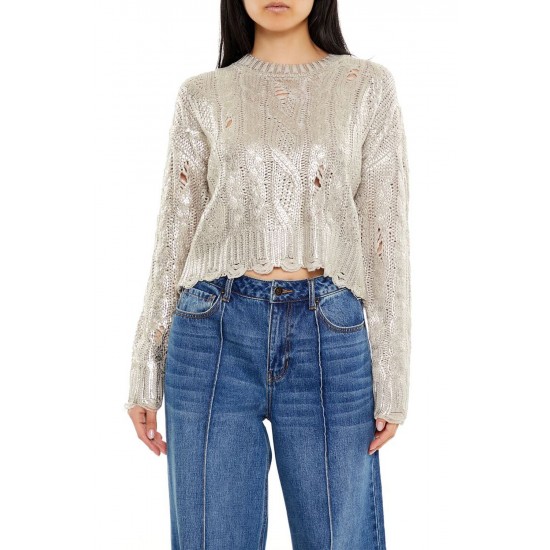 Metallic Cable Knit Sweater Metallic Cable Knit Sweater