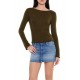 Ribbed Knit Plunge-Back Top Ribbed Knit Plunge-Back Top