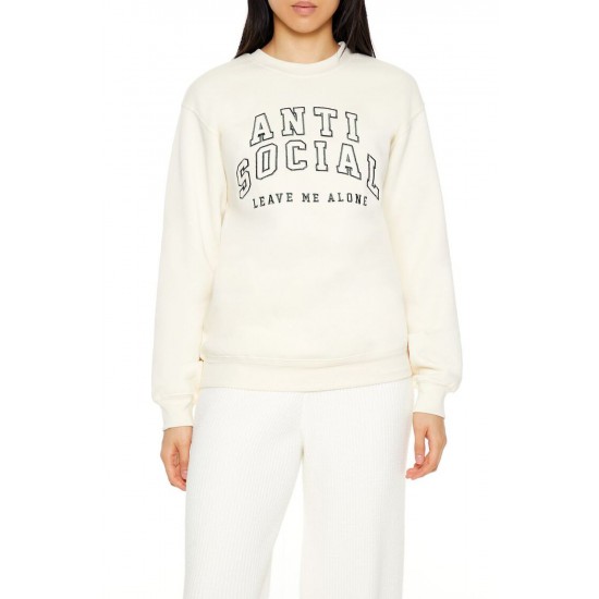 Embroidered Anti Social Pullover Embroidered Anti Social Pullover