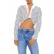 Striped Twist-Front Crop Top Striped Twist-Front Crop Top