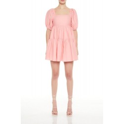 Puff-Sleeve Babydoll Mini Dress
