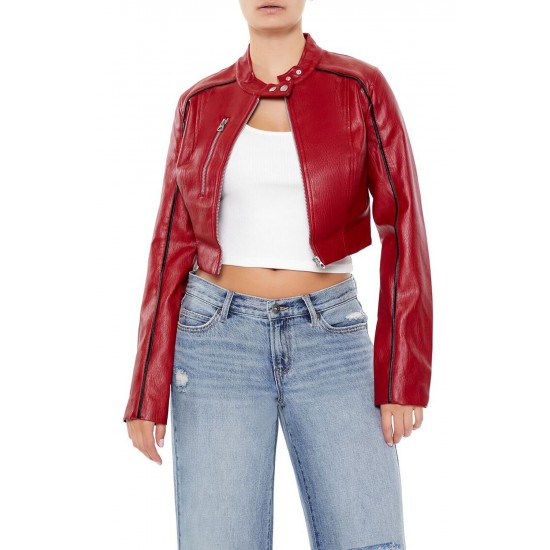 Two-Tone Cropped Moto Jacket Two-Tone Cropped Moto Jacket