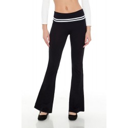 Striped Foldover Flare Leggings