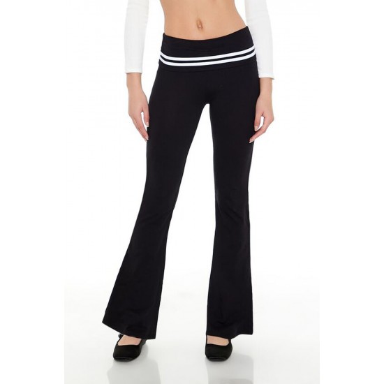 Striped Foldover Flare Leggings Striped Foldover Flare Leggings