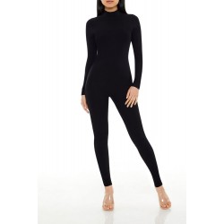Fitted Mock Neck Jumpsuit