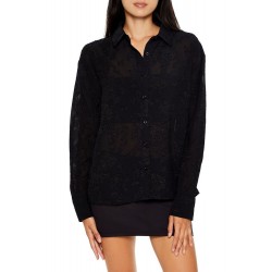 Lace-Trim Long-Sleeve Shirt
